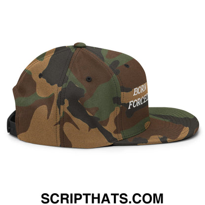 Born to Golf Forced to Work Embroidered Flat Bill Brim Snapback Hat