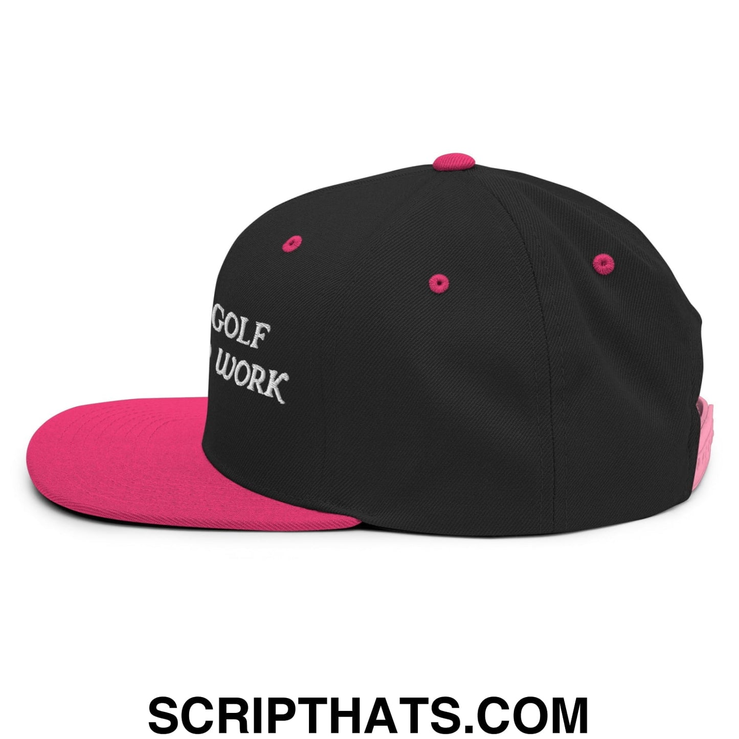 Born to Golf Forced to Work Embroidered Flat Bill Brim Snapback Hat
