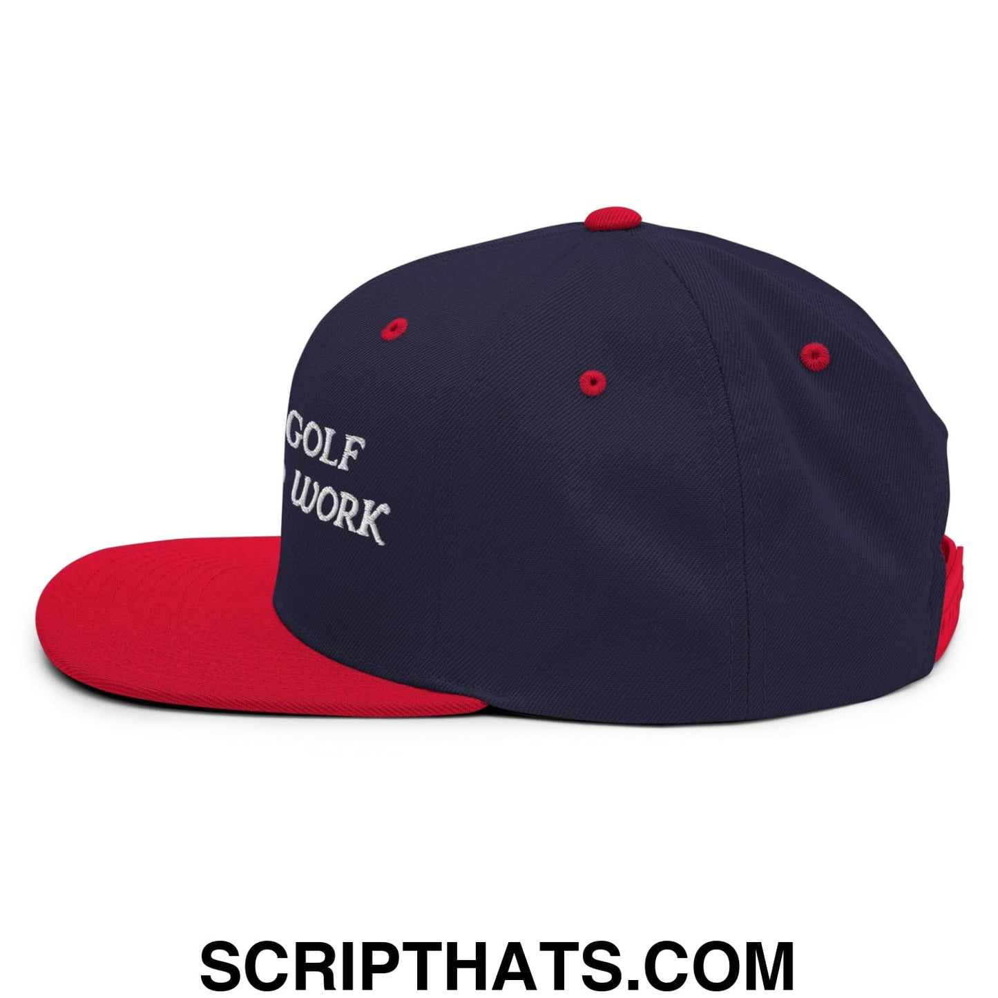 Born to Golf Forced to Work Embroidered Flat Bill Brim Snapback Hat