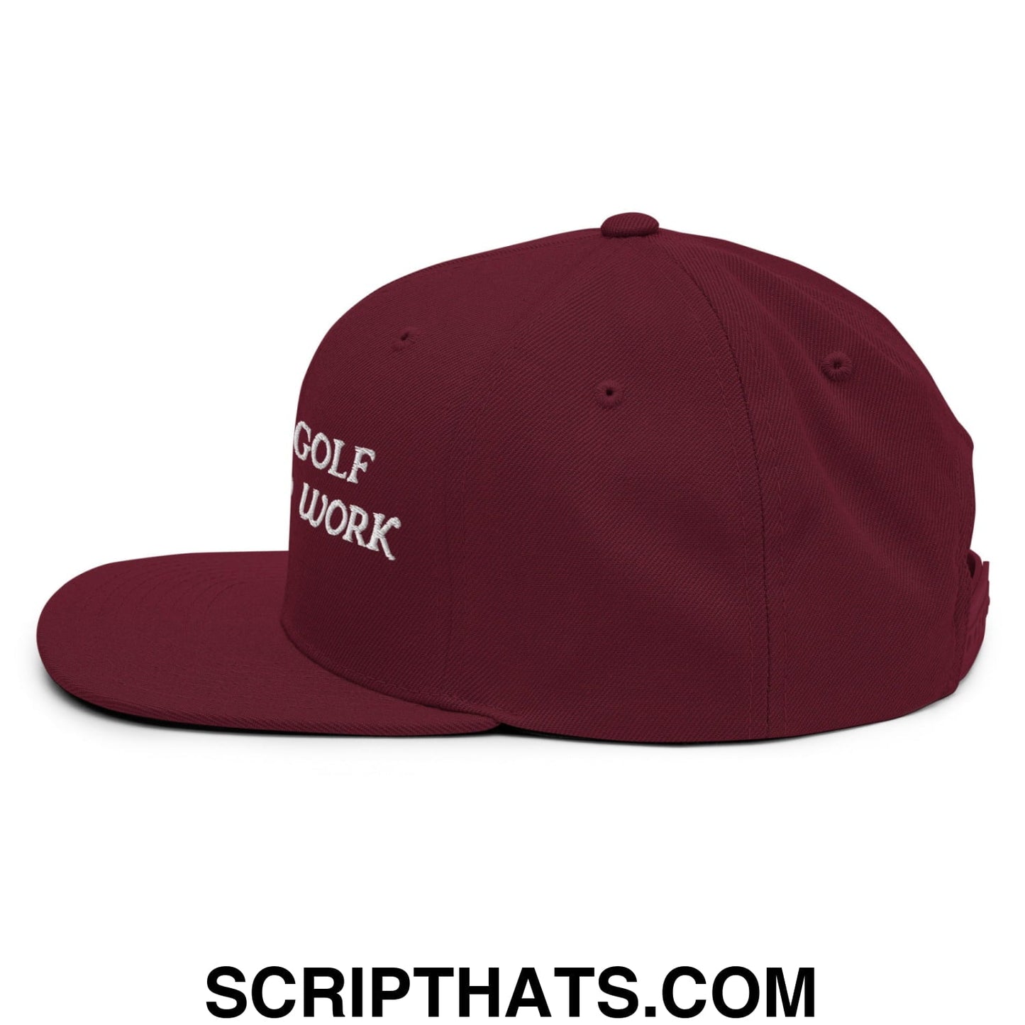 Born to Golf Forced to Work Embroidered Flat Bill Brim Snapback Hat