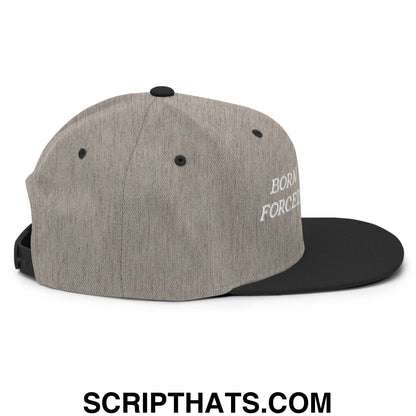 Born to Golf Forced to Work Embroidered Flat Bill Brim Snapback Hat