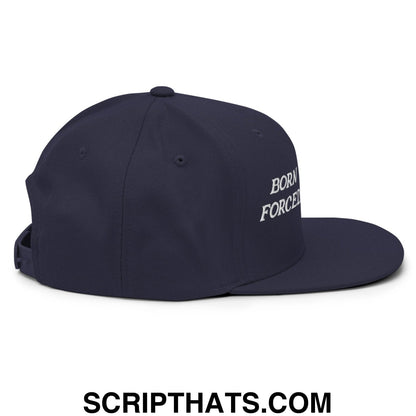 Born to Golf Forced to Work Embroidered Flat Bill Brim Snapback Hat