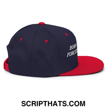 Born to Golf Forced to Work Embroidered Flat Bill Brim Snapback Hat