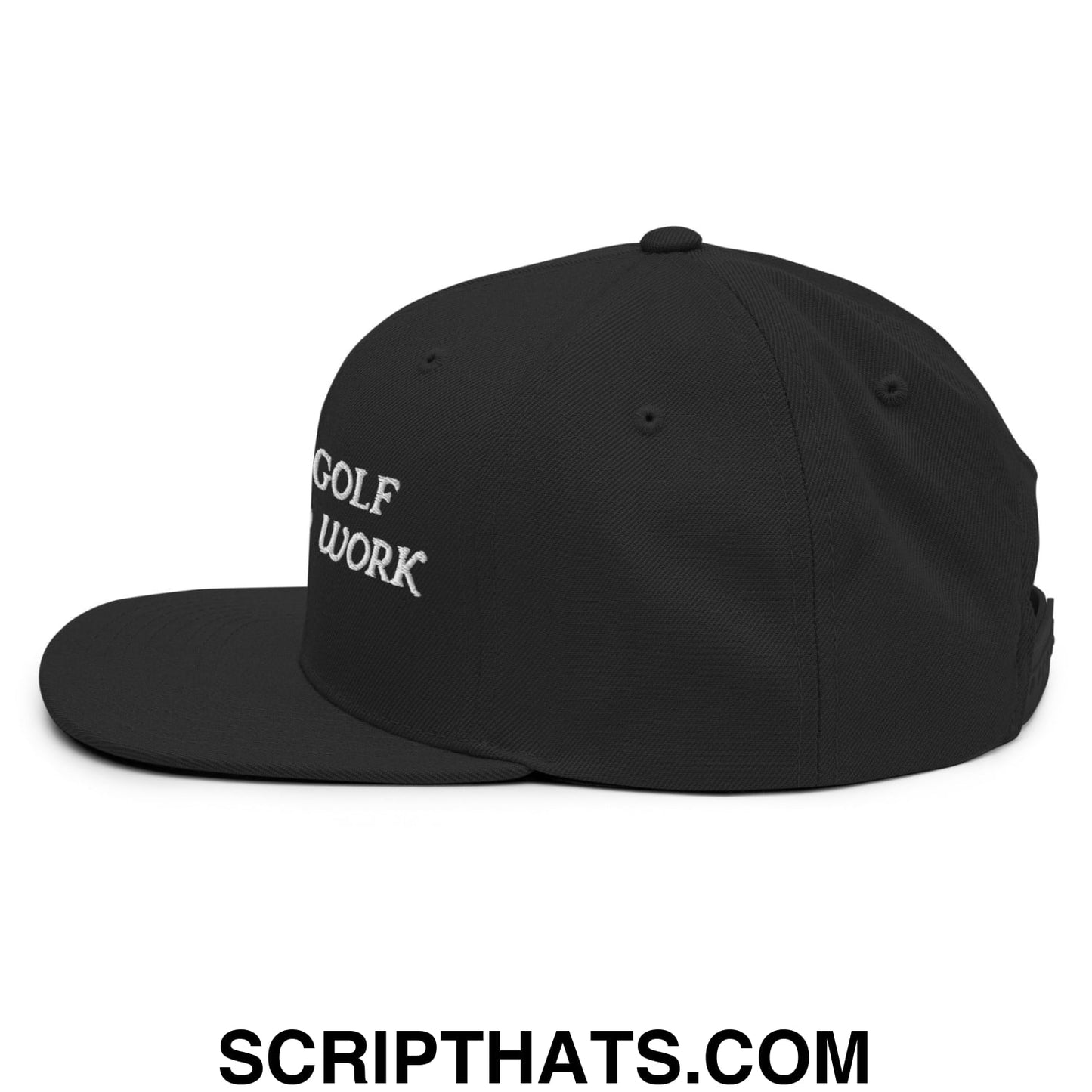 Born to Golf Forced to Work Embroidered Flat Bill Brim Snapback Hat