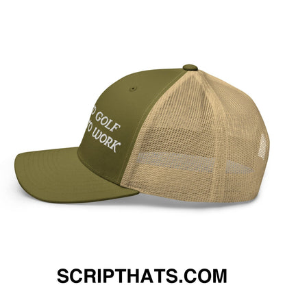 Born to Golf Forced to Work Embroidered Mesh Trucker Hat