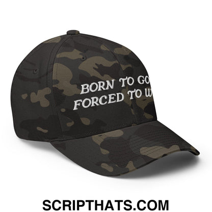 Born to Golf Forced to Work Embroidered Stretch Fit Golf Hat