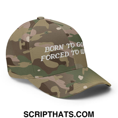 Born to Golf Forced to Work Embroidered Stretch Fit Golf Hat