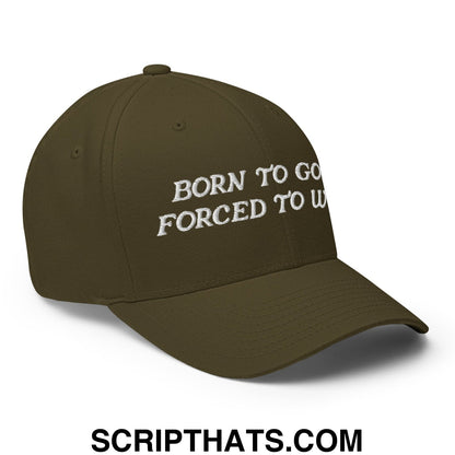 Born to Golf Forced to Work Embroidered Stretch Fit Golf Hat