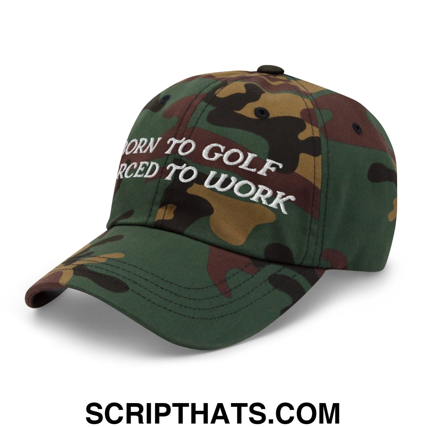 Born to Golf Forced to Work Embroidered Unstructured Golf Dad Hat