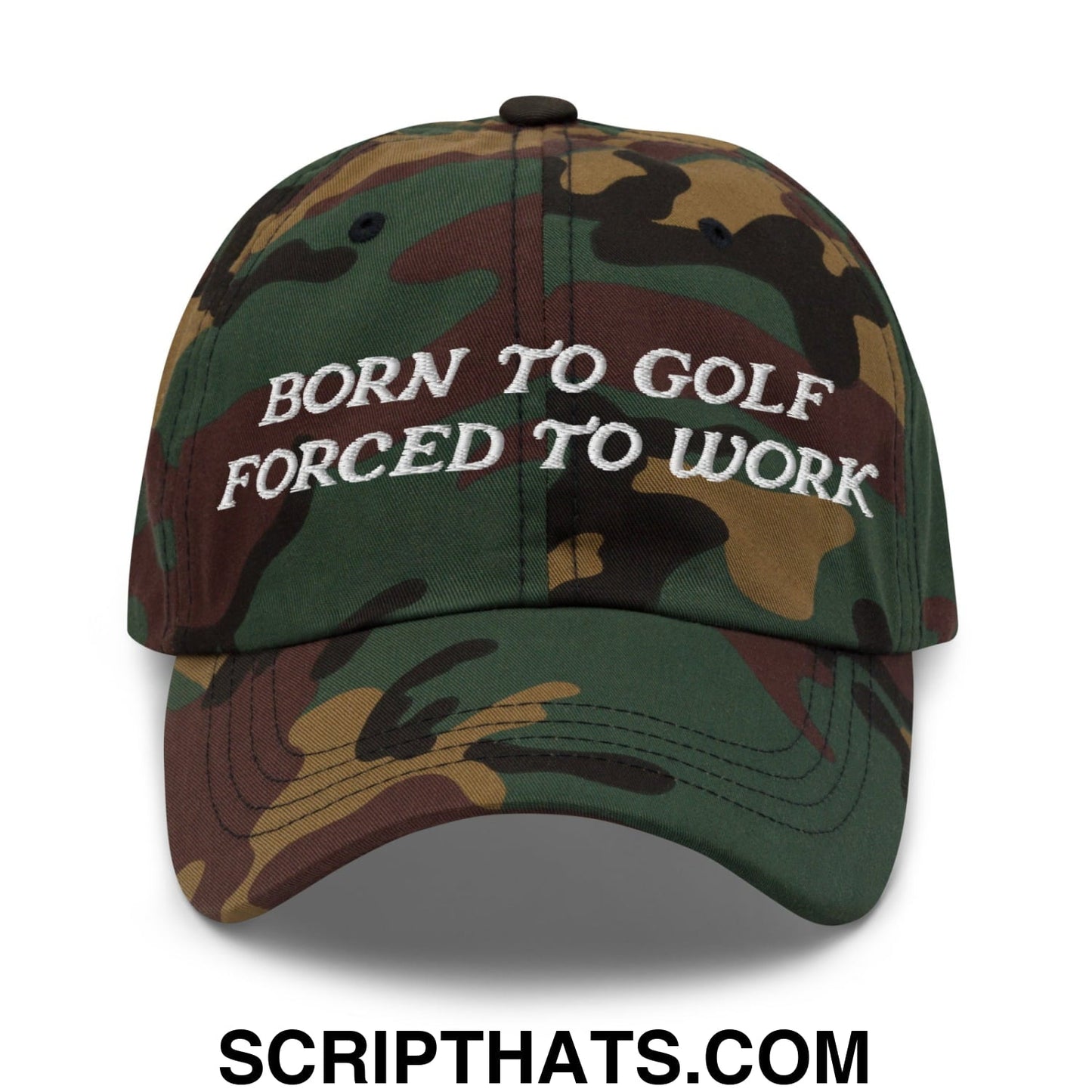 Born to Golf Forced to Work Embroidered Unstructured Golf Dad Hat
