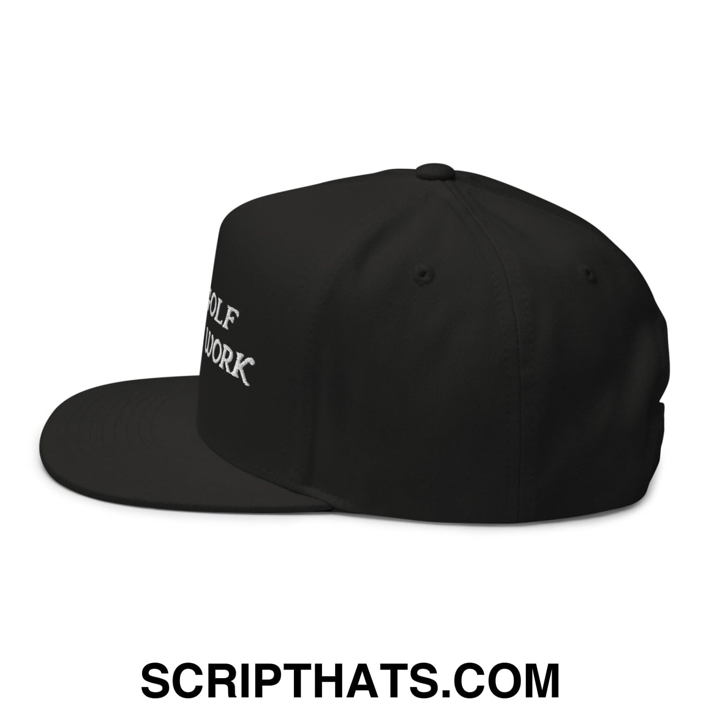 Born to Golf Forced to Work Flat Brim Bill 5 Panel Golf Snapback Hat