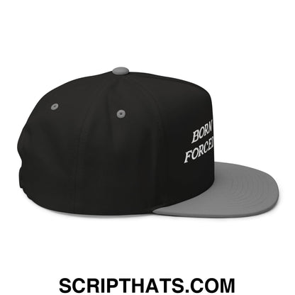 Born to Golf Forced to Work Flat Brim Bill 5 Panel Golf Snapback Hat