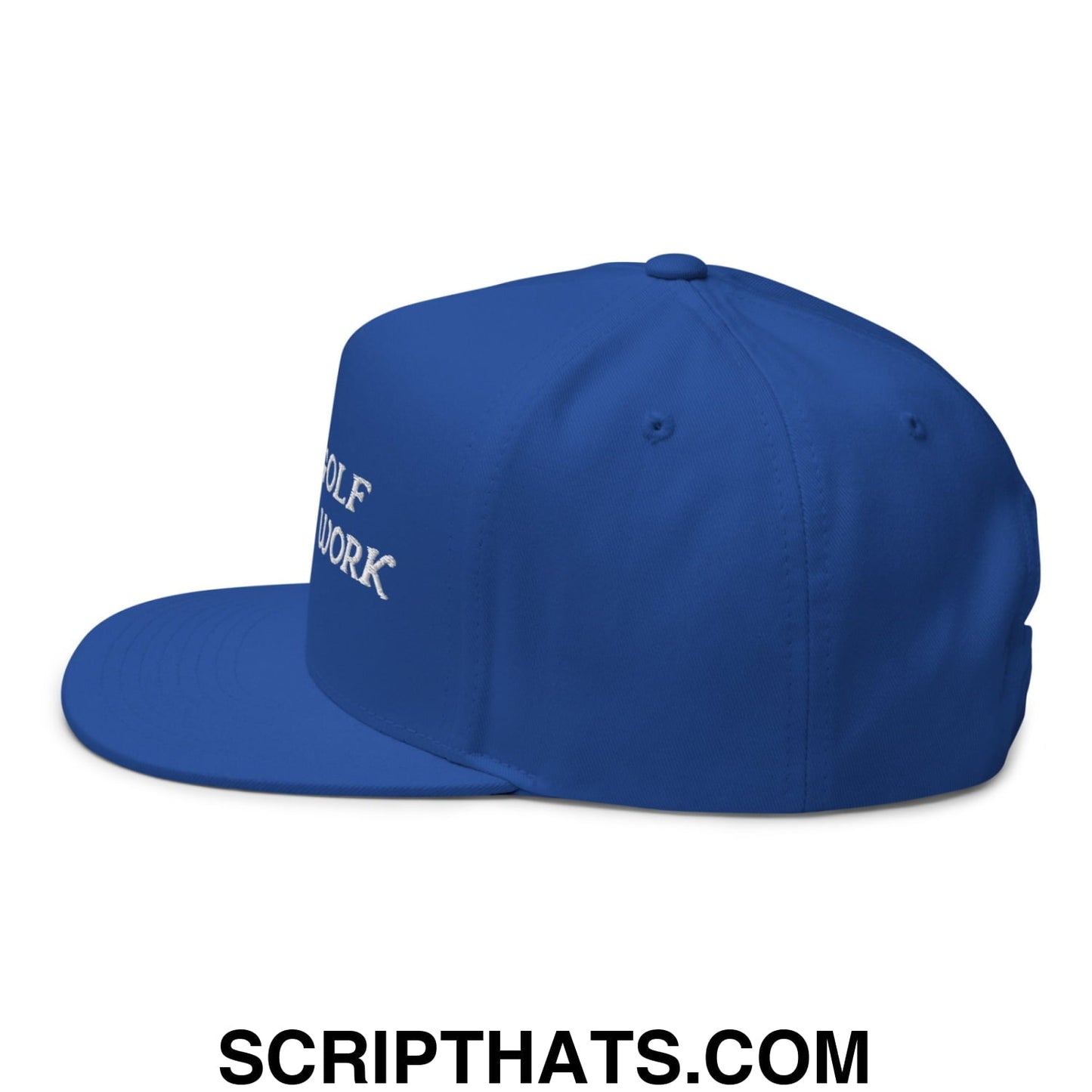 Born to Golf Forced to Work Flat Brim Bill 5 Panel Golf Snapback Hat