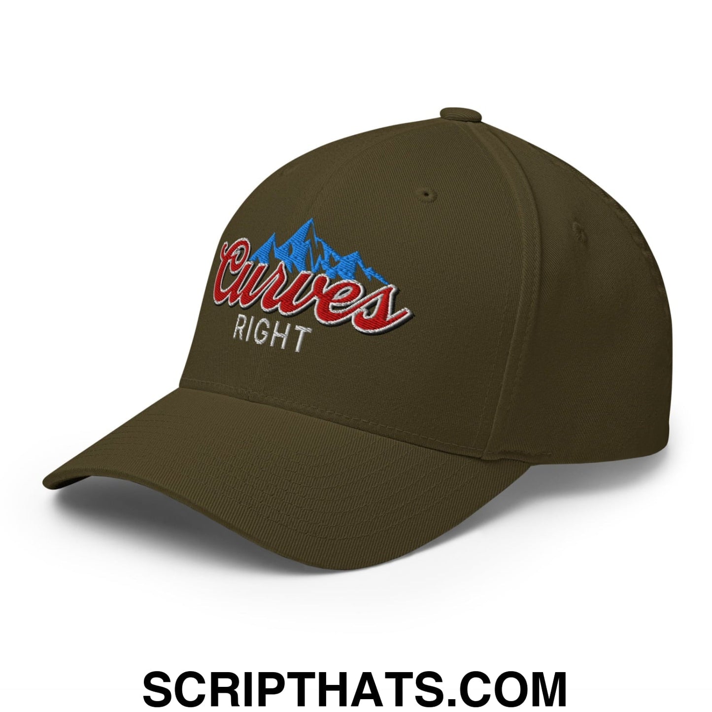 Curves Right Embroidered Stretch Fit Golf Hat