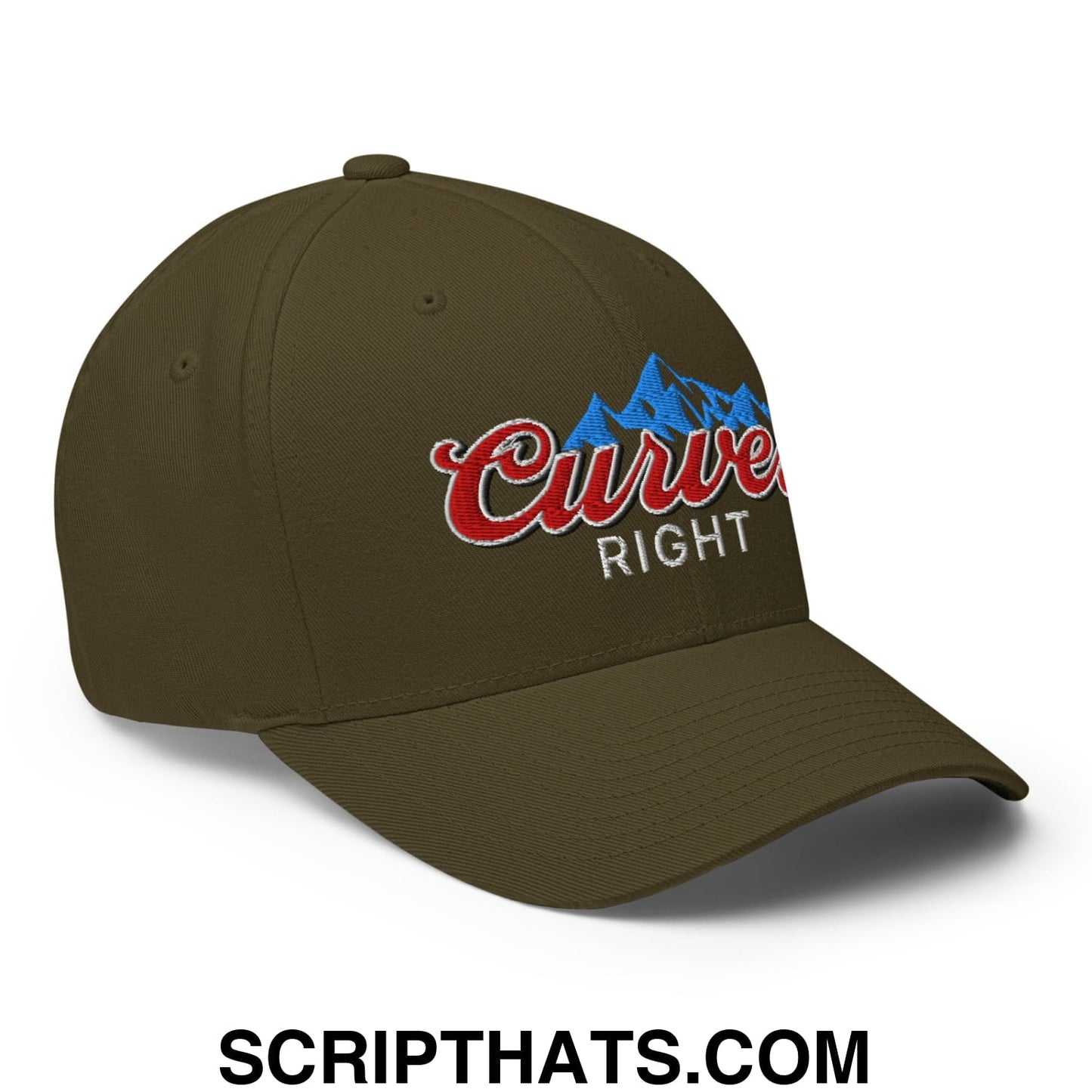 Curves Right Embroidered Stretch Fit Golf Hat