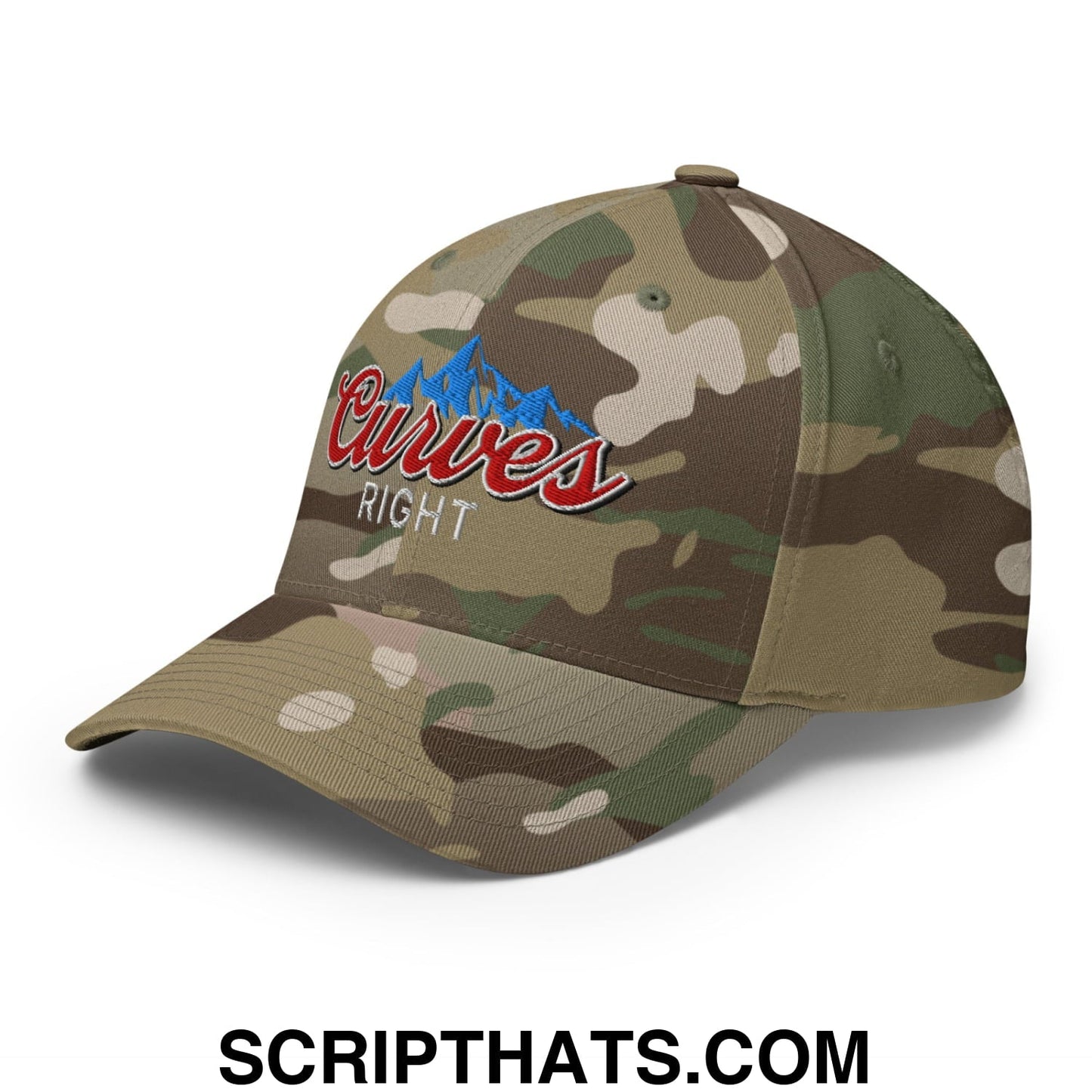 Curves Right Embroidered Stretch Fit Golf Hat
