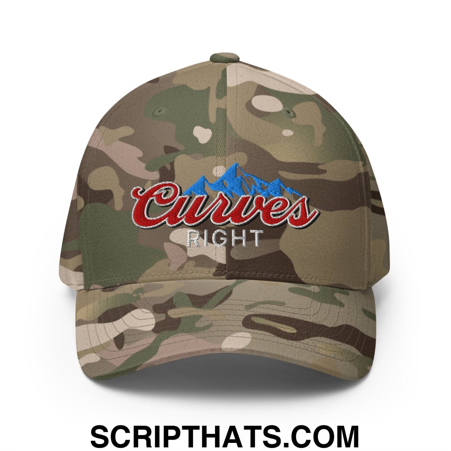 Curves Right Embroidered Stretch Fit Golf Hat