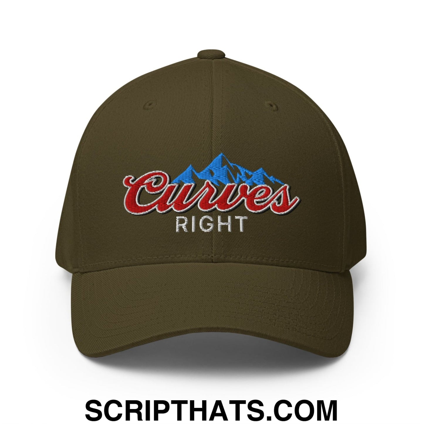 Curves Right Embroidered Stretch Fit Golf Hat