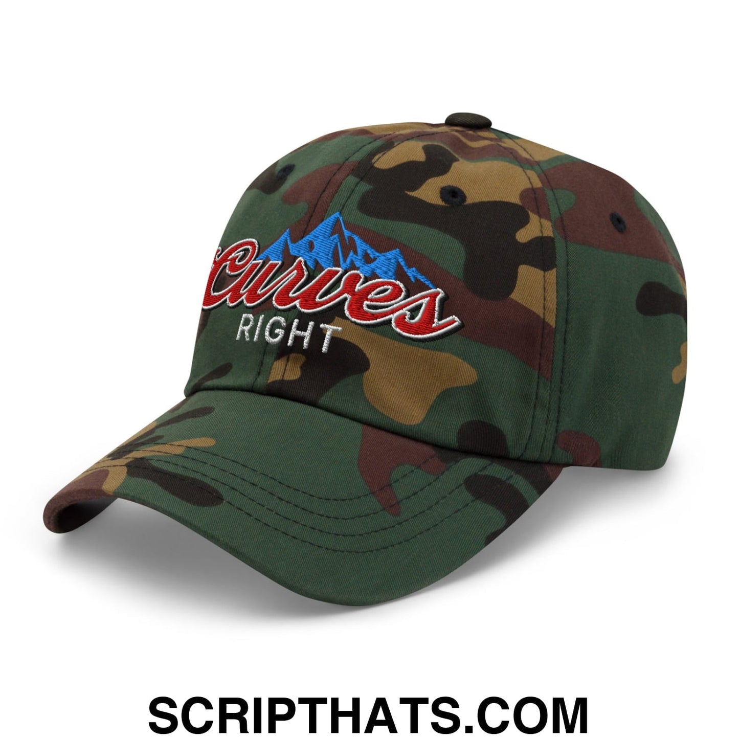 Curves Right Embroidered Unstructured Golf Dad Hat