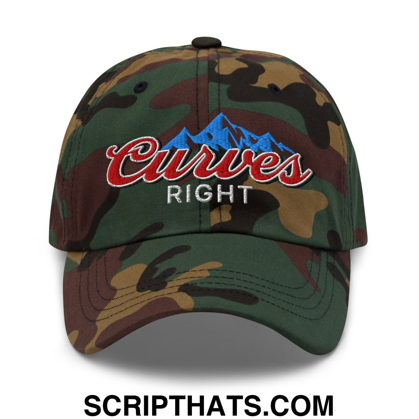 Curves Right Embroidered Unstructured Golf Dad Hat