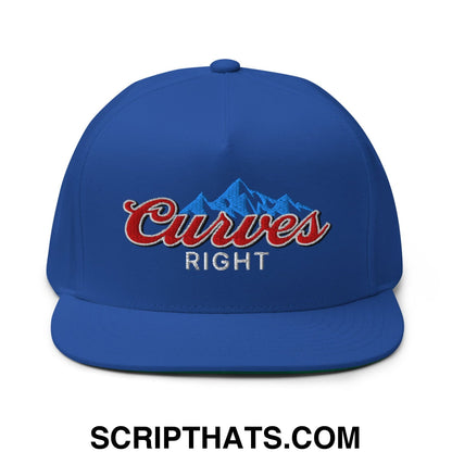 Curves Right Flat Brim Bill 5 Panel Golf Snapback Hat