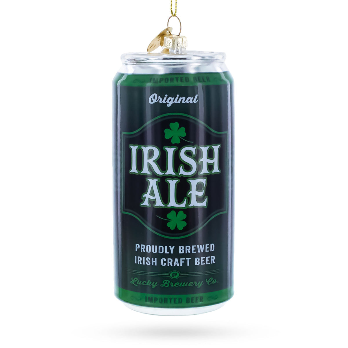 Irish Ale Beer Can Glass Christmas Ornament