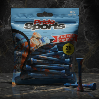 Pride Sports Paint Splatter Wood Golf Tees – Colorful 45-Pack
