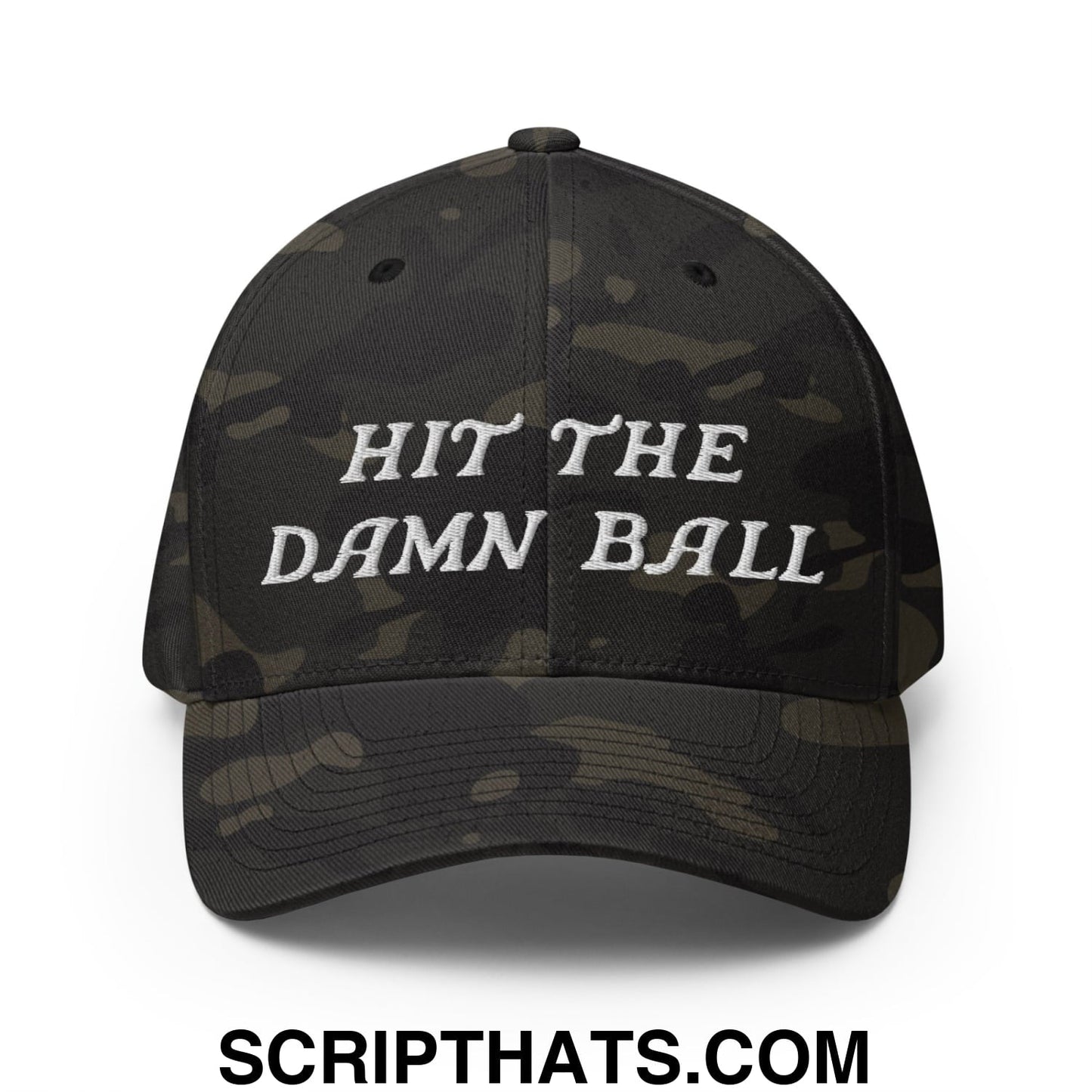 Hit The Damn Ball Embroidered Stretch Fit Golf Hat