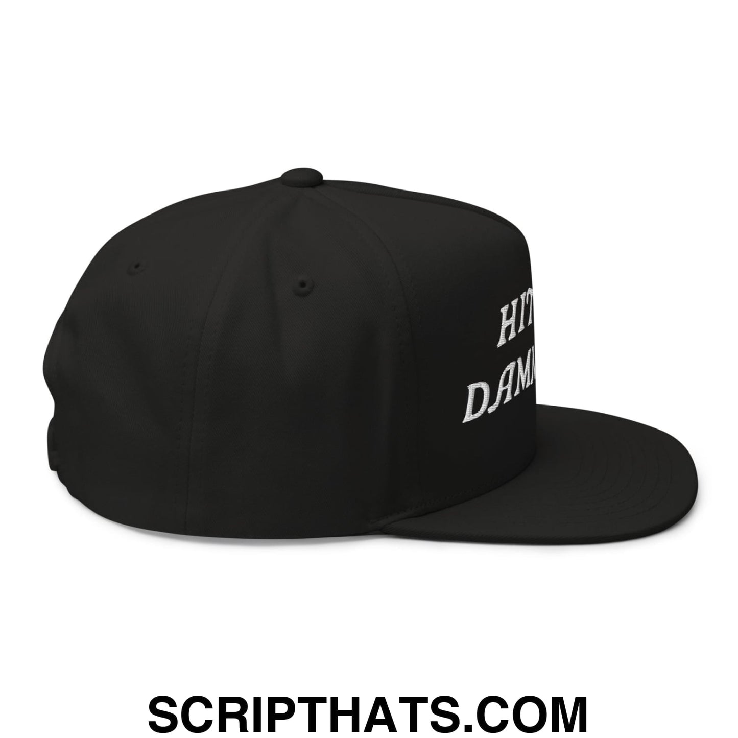 Hit The Damn Ball Flat Brim Bill 5 Panel Golf Snapback Hat