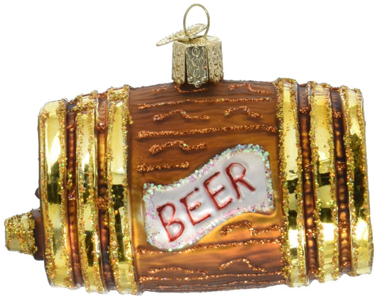 Beer Keg Glass Ornament