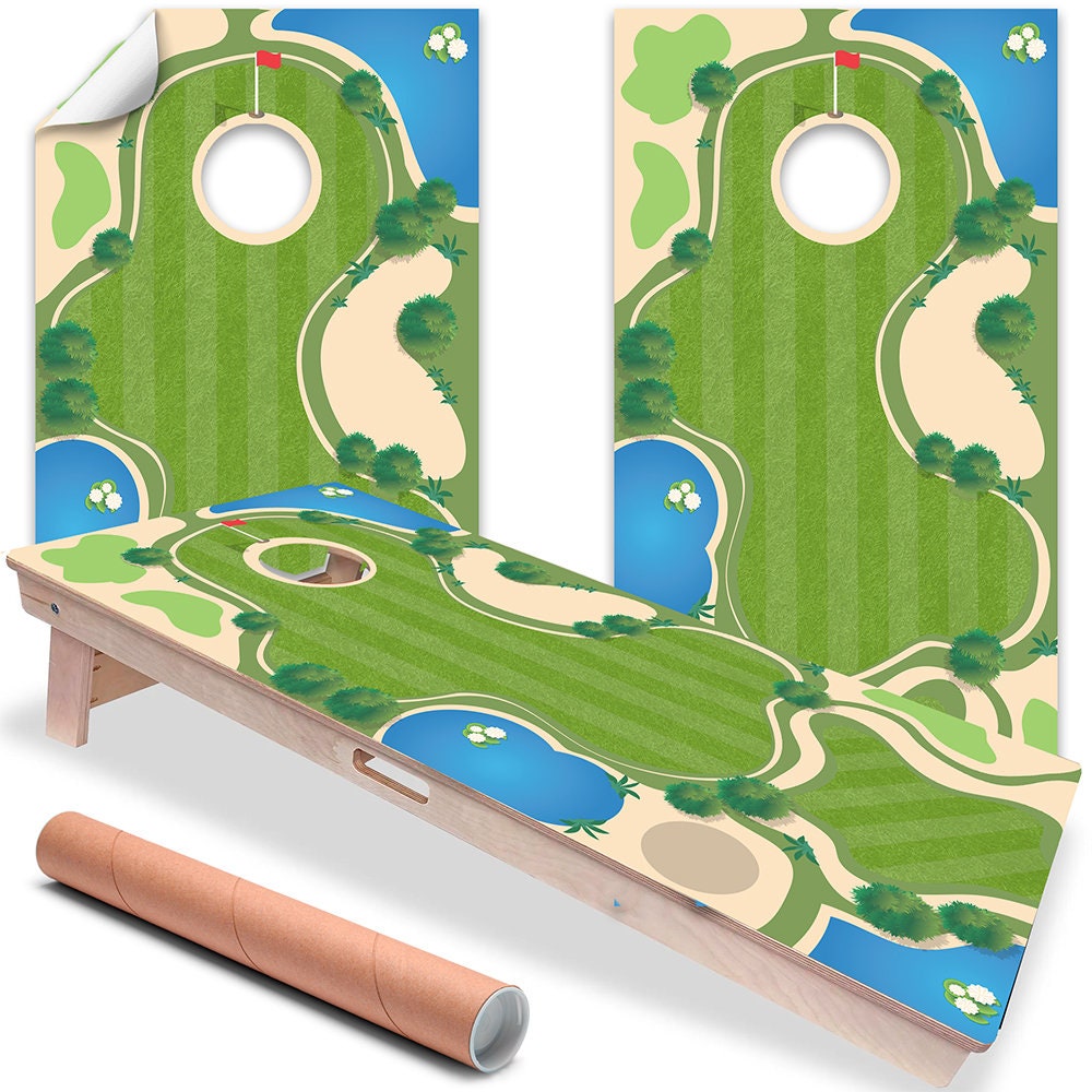 Golf Course - Cornhole Board Wrap - Set of 2