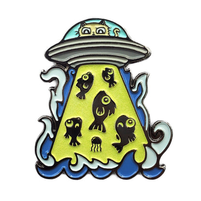 Glowing UFO Cat Golf Ball Marker