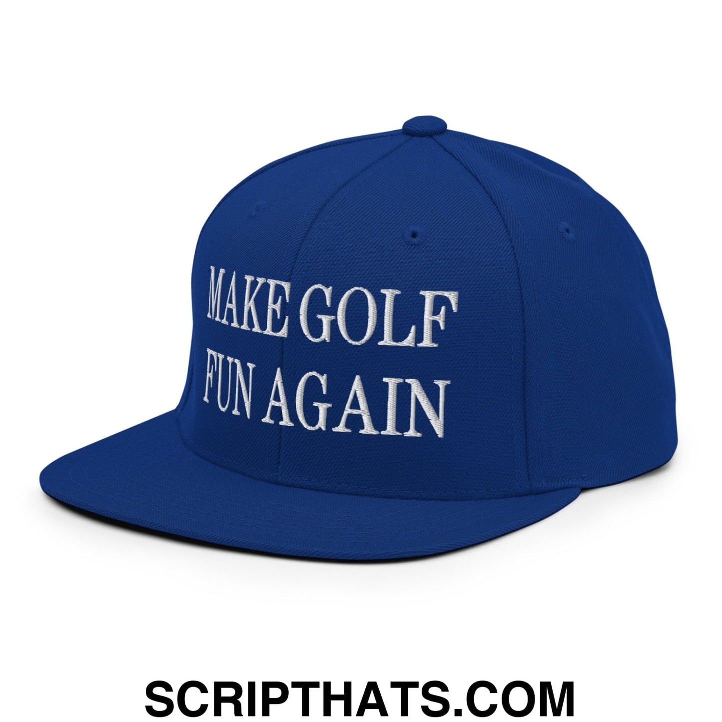 Make Golf Fun Again Embroidered Flat Bill Brim Snapback Hat