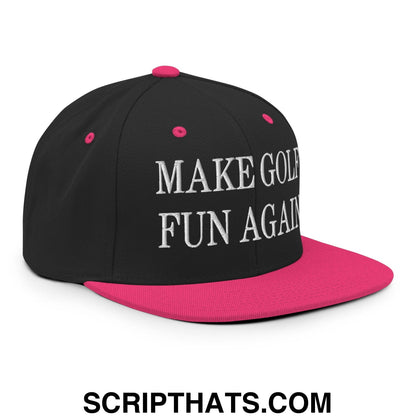 Make Golf Fun Again Embroidered Flat Bill Brim Snapback Hat