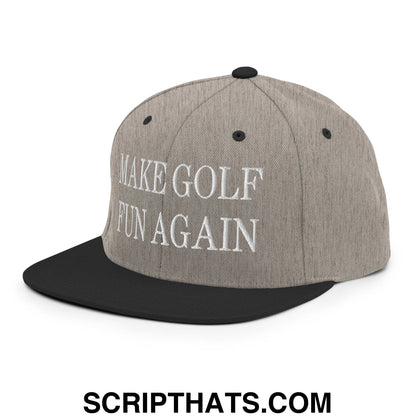 Make Golf Fun Again Embroidered Flat Bill Brim Snapback Hat