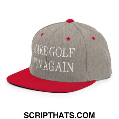 Make Golf Fun Again Embroidered Flat Bill Brim Snapback Hat