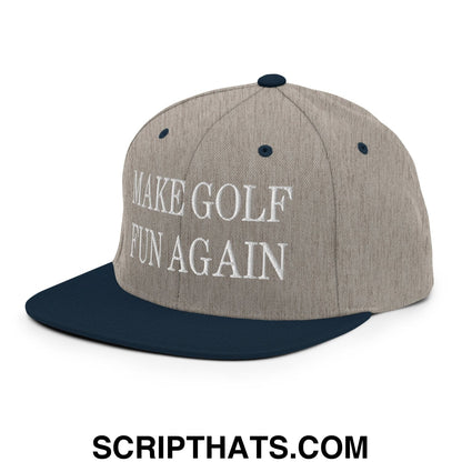 Make Golf Fun Again Embroidered Flat Bill Brim Snapback Hat