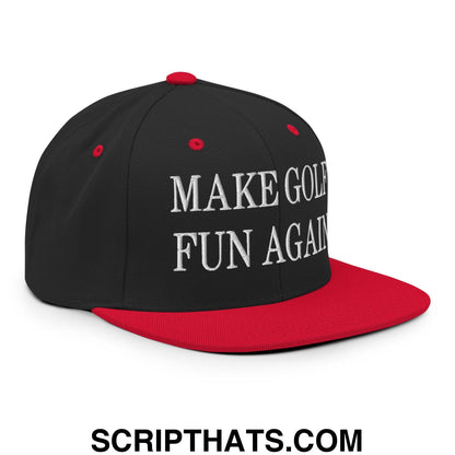 Make Golf Fun Again Embroidered Flat Bill Brim Snapback Hat
