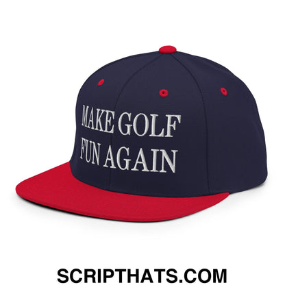 Make Golf Fun Again Embroidered Flat Bill Brim Snapback Hat