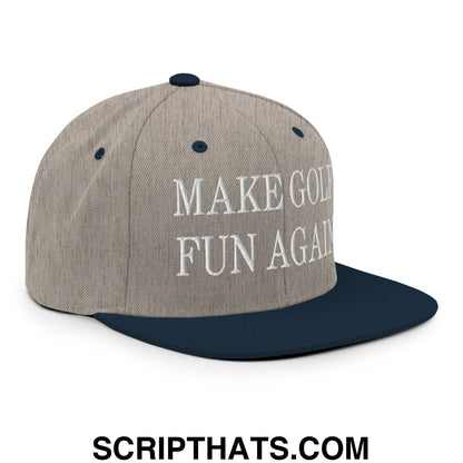 Make Golf Fun Again Embroidered Flat Bill Brim Snapback Hat