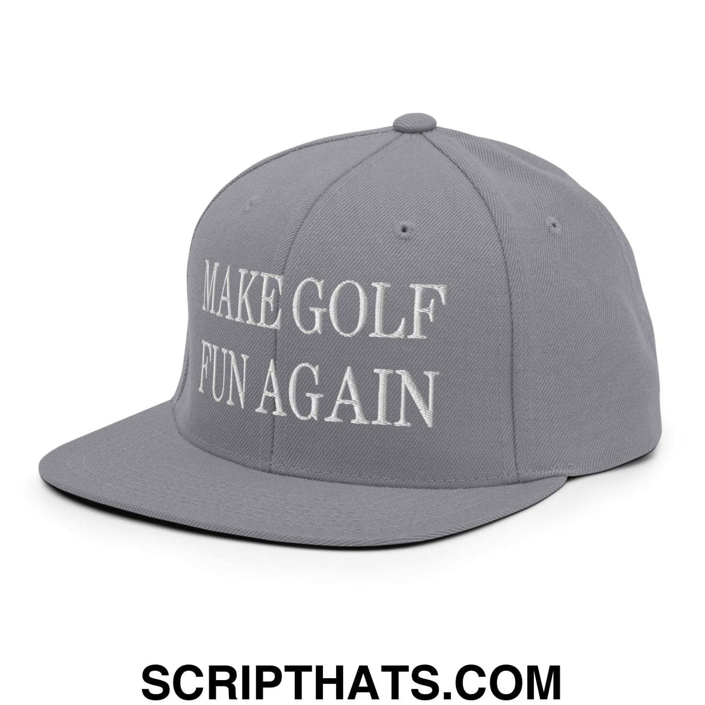Make Golf Fun Again Embroidered Flat Bill Brim Snapback Hat