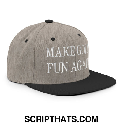 Make Golf Fun Again Embroidered Flat Bill Brim Snapback Hat
