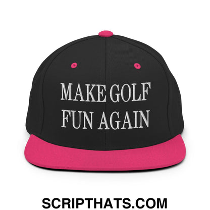 Make Golf Fun Again Embroidered Flat Bill Brim Snapback Hat