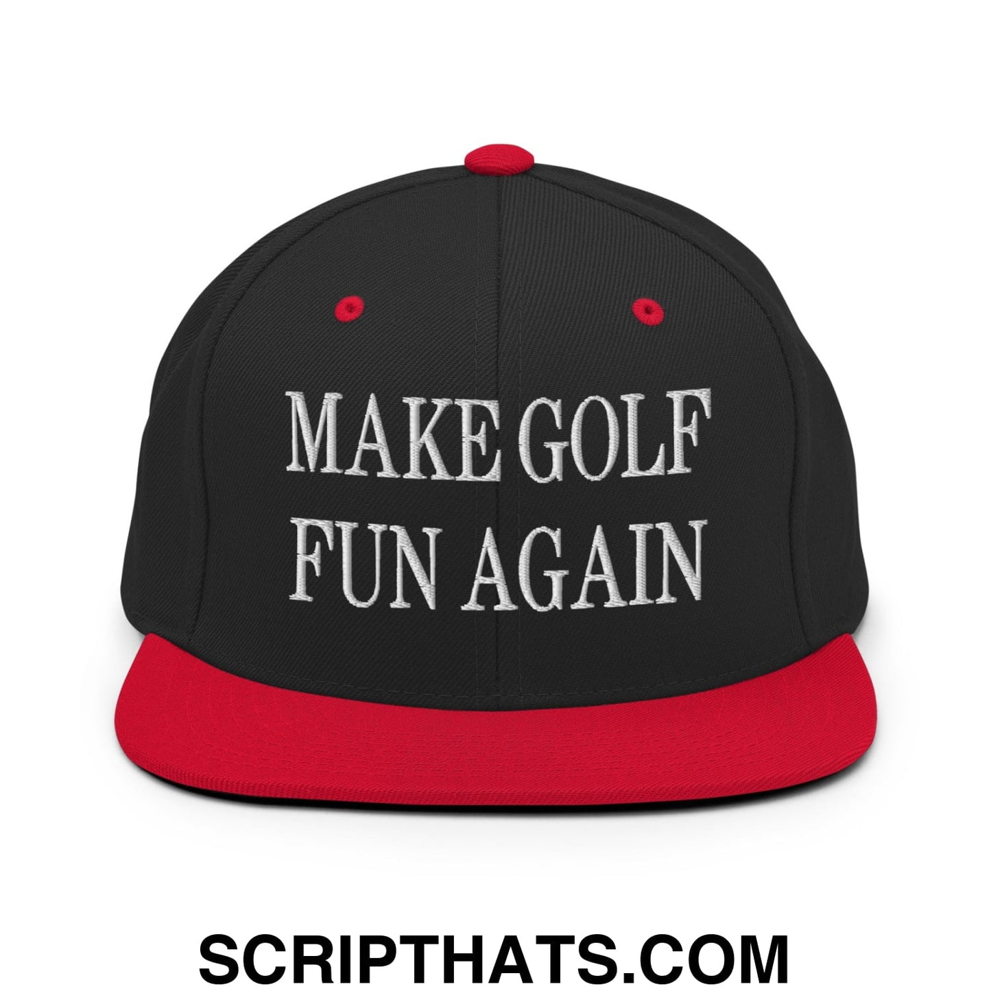 Make Golf Fun Again Embroidered Flat Bill Brim Snapback Hat