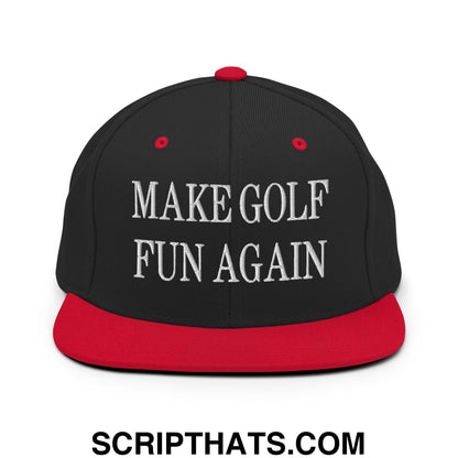 Make Golf Fun Again Embroidered Flat Bill Brim Snapback Hat