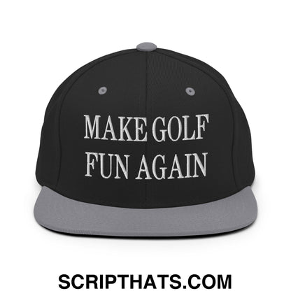 Make Golf Fun Again Embroidered Flat Bill Brim Snapback Hat