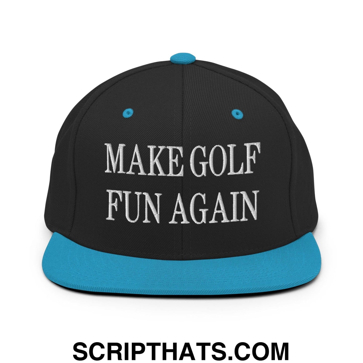 Make Golf Fun Again Embroidered Flat Bill Brim Snapback Hat