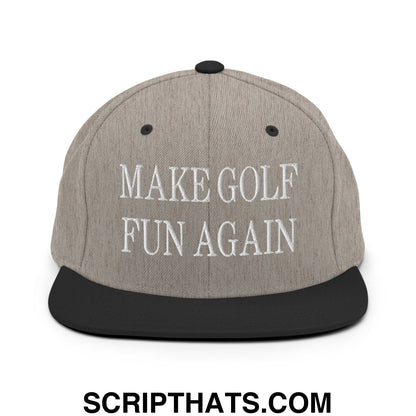 Make Golf Fun Again Embroidered Flat Bill Brim Snapback Hat