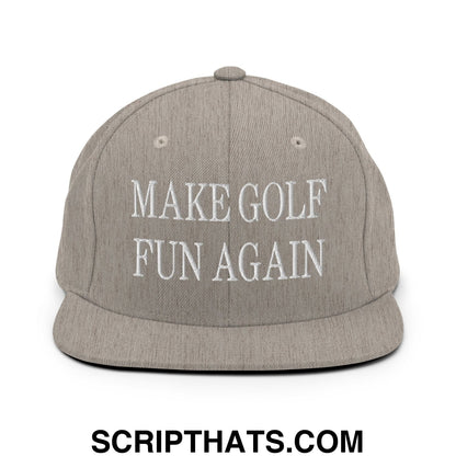 Make Golf Fun Again Embroidered Flat Bill Brim Snapback Hat