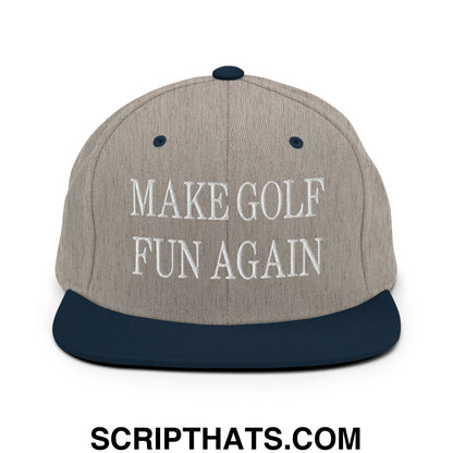 Make Golf Fun Again Embroidered Flat Bill Brim Snapback Hat